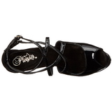 svart lakk 15 cm Pleaser DELIGHT-612 plat� pumps h�y h�l