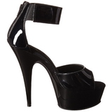 svart lakk 15 cm Pleaser DELIGHT-670-3 platå høye hæler sko