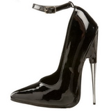 svart lakk 15 cm SCREAM-12 dame pumps sko stiletth�ler