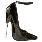 svart lakk 15 cm SCREAM-12 dame pumps sko stiletth�ler