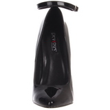 svart lakk 16 cm DAGGER-12 fetish h�ye pumps sko