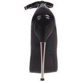 svart lakk 16 cm DAGGER-12 fetish h�ye pumps sko