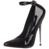 svart lakk 16 cm DAGGER-12 fetish h�ye pumps sko