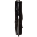 svart lakk 18 cm ADORE-1021 ankelstøvletter med platåsåle til dame