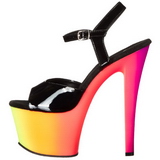svart lakk 18 cm RAINBOW-309UV h�yh�lte sandaler neon plat�