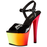 svart lakk 18 cm RAINBOW-309UV h�yh�lte sandaler neon plat�