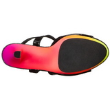 svart lakk 18 cm RAINBOW-309UV h�yh�lte sandaler neon plat�