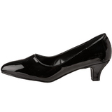 svart lakk 5 cm FAB-420W dame pumps med lave h�l