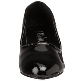 svart lakk 5 cm FAB-420W dame pumps med lave h�l