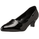svart lakk 5 cm FAB-420W dame pumps med lave h�l