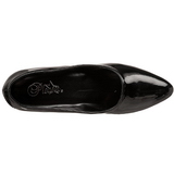 svart lakk 5 cm FAB-420W dame pumps med lave h�l
