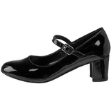 svart lakk 5 cm SCHOOLGIRL-50 klassiske pumps sko til dame