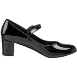 svart lakk 5 cm SCHOOLGIRL-50 klassiske pumps sko til dame