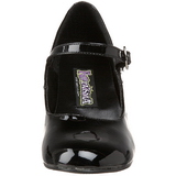 svart lakk 5 cm SCHOOLGIRL-50 klassiske pumps sko til dame