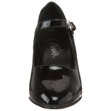 svart lakk 8 cm DIVINE-440 dame pumps med lave h�l