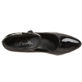 svart lakk 8 cm DIVINE-440 dame pumps med lave h�l