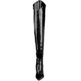 svart lakk 9,5 cm LUST-3000 lårhøye støvletter