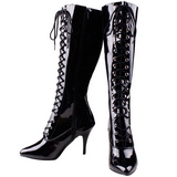 svart lakkert 10,5 cm VANITY-2020 høye damestøvler til menn