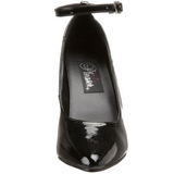 svart lakkert 10 cm VANITY-431 dame pumps med lave hæl