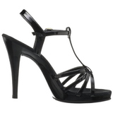 svart lakkert 12 cm FLAIR-420 dame sandaletter lavere hæl