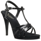 svart lakkert 12 cm FLAIR-420 high heels sko til menn