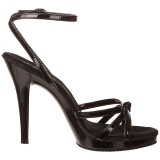 svart lakkert 12 cm FLAIR-436 dame sandaletter lavere hæl
