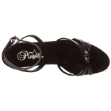 svart lakkert 12 cm FLAIR-436 dame sandaletter lavere hæl