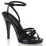svart lakkert 12 cm FLAIR-436 high heels sko til menn
