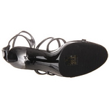 svart lakkert 12 cm FLAIR-458 dame sandaletter lavere hæl