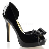 svart lakkert 12 cm LUMINA-32 høye pumps fest sko med hæl