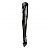 svart lakkert 13,5 cm INDULGE-3000 lårhøye støvler til menn