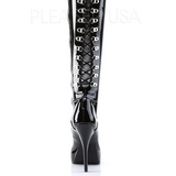 svart lakkert 13,5 cm INDULGE-3063 lårhøye støvler til menn