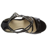 svart lakkert 13 cm AMUSE-15 høye fest sandaler med hæl