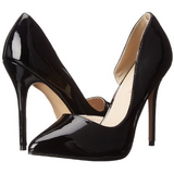 svart lakkert 13 cm AMUSE-22 klassiske pumps sko til dame