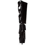 svart lakkert 15 cm DELIGHT-600-49 høye gladiator støvler til dame med hæl