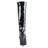 svart lakkert 15 cm DOMINA-2020 høye damestøvler til menn