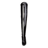 svart lakkert 15 cm DOMINA-3000 lårhøye støvler til menn