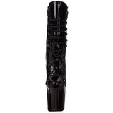 svart lakkert 18 cm XTREME-1020 høye ankelstøvletter med platåsåle til dame