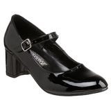 svart lakkert 5 cm SCHOOLGIRL-50 klassiske pumps sko til dame