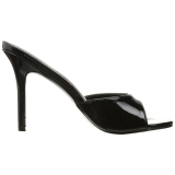 svart lakkl�r 10 cm CLASSIQUE-01 store st�rrelser mules dame
