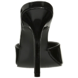 svart lakkl�r 10 cm CLASSIQUE-01 store st�rrelser mules dame