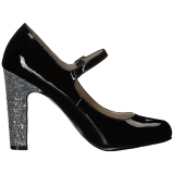 svart lakklær 10 cm QUEEN-02 store størrelser pumps sko