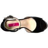 svart lakklær 12,5 cm EVE-02 store størrelser sandaler dame