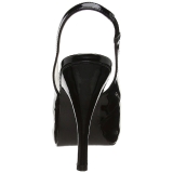 svart lakklær 12,5 cm EVE-04 store størrelser sandaler dame