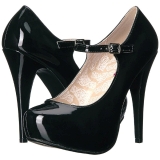 svart lakkl�r 13,5 cm CHLOE-02 store st�rrelser pumps sko