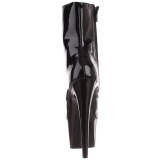 svart lakklær 18 cm ADORE-1020 platå ankelstøvletter til dame