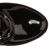svart lakklær 18 cm ADORE-3028 lårhøye støvletter med høy hæl