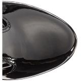 svart lakklær 18 cm ADORE-3050 lårhøye støvletter med høy hæl
