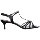 svart lakkl�r 6 cm KITTEN-06 store st�rrelser sandaler dame