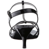 svart lakkl�r 6 cm KITTEN-06 store st�rrelser sandaler dame